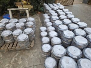 chậu xi măng trồng cau tiểu trâm văn phòng
