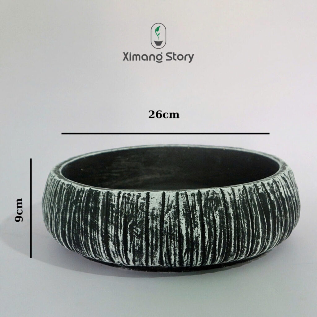 chậu xi măng mài bóng trang trí quán cà phê