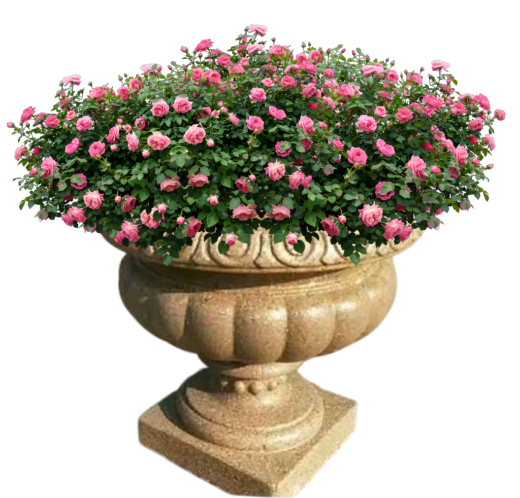 chậu xi măng trang trí cửa hàng showroom