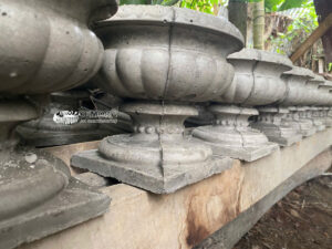 chậu xi măng kèm khay nhựa chống tràn