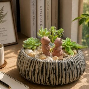 chậu trồng cây trầu bà leo kèm cọc